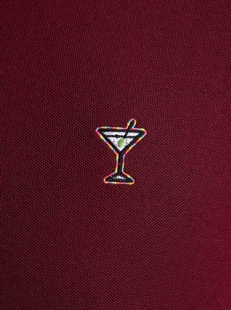 ROBERT GRAHAM Velvet Maroon Polo Embroidered Cocktail Size M Brand New w/ Tags image 4