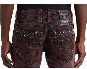 ROCK REVIVAL bordeauxrode veldleeuwerik Biker flex stretch maat 40 Gloednieuw met tags