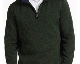 ROBERT GRAHAM Deep Green heather Pullover / Sweater Size M Brand NEW w/ Tags