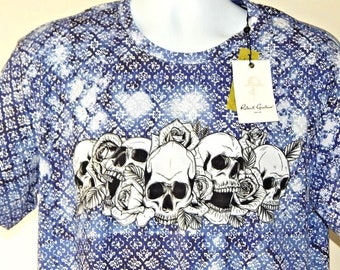 Robert Graham Blue Geo Skull T Shirt Size 2XL Brand NEW w/ TAG