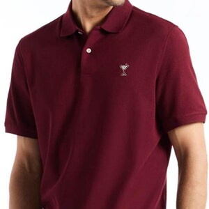 ROBERT GRAHAM Velvet Maroon Polo Embroidered Cocktail Size M Brand New w/ Tags image 1