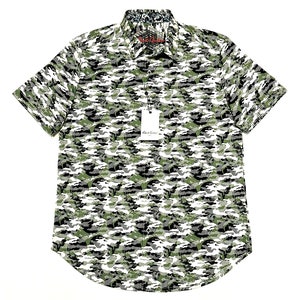 Robert Graham Green Black Camo Short Sleeve Shirt Size M BRAND NEW w/ Tags image 4