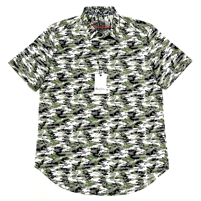 Robert Graham Green Black Camo Short Sleeve Shirt Size M BRAND NEW w/ Tags image 4