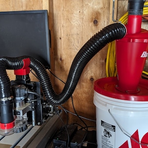 Bauer Cyclone Dust Separator Adapter Kit For Carbide 3D Shapeoko 3
