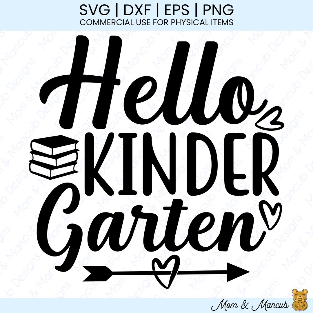 Hello Kindergarten SVG Digital Download Cut File for Crafters - Etsy
