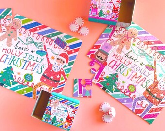 Quebra-cabeça de Natal personalizado: quebra-cabeça vibrante para o feriado, presente de Natal