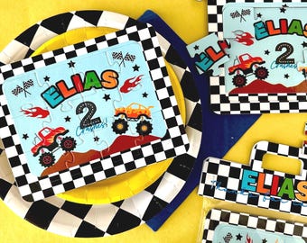 Personalized Monster Truck Puzzle Party Favors: Custom Birthday Gift