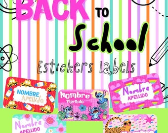 Gepersonaliseerde schoolnaamlabels: stickers kinderbenodigdheden