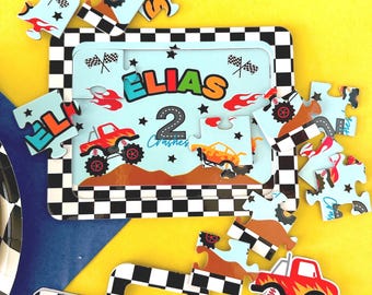 Personalized Monster Truck Puzzle Party Favor: Birthday Gift