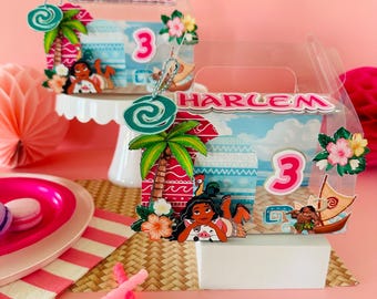 Personalized Moana Favor Box: Birthday Party Decoration