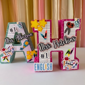 Regalo de maestro con letra 3D, agradecimiento al maestro, letra 3D personalizada, regalo de agradecimiento al maestro, fin de año escolar, regreso a clases, letra 3D