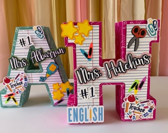 3D Letter teacher Gift, Teacher Appreciation, Customized 3D Letter, Teacher Thank You Gift, End of School Year, Back to School, 3D Letter