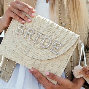 Personalized Bride Straw Clutch: Bachelorette Party Gift