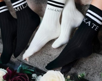Bridal Party Personalized Socks, Custom Wedding Socks, Bridesmaid Proposal Gift