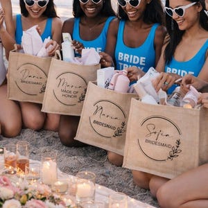 Personalized Bridesmaid Tote Bag: Custom Bachelorette totes