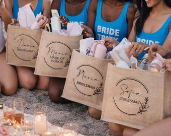 Personalized Bridesmaid Tote Bag: Custom Bachelorette totes