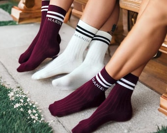 Chaussettes de demoiselle d'honneur personnalisées, cadeau de fête nuptiale, cadeau de proposition de demoiselle d'honneur