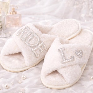 Bridal Slippers Personalized MRS | Wedding Morning Slippers for Bride | Custom Bride Slippers | Bride Gift | Wedding Shoes
