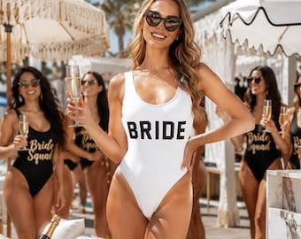Custom Bride One Piece Swimsuit: Bridal Party Monokini