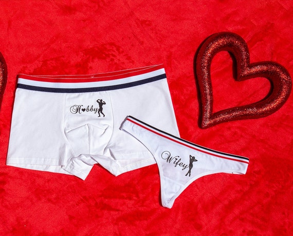  His and Hers Matching Underwear Set for Happy Couples, Gifts  for Husband and Wife Funny Valentines Day : Handmade Products