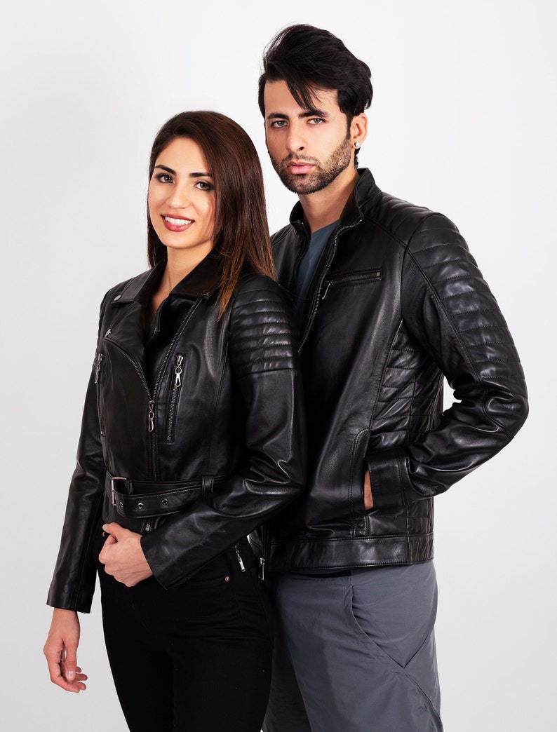 Biker Custom Jackets Mr and Mrs Leather Jacket Genuine Etsy