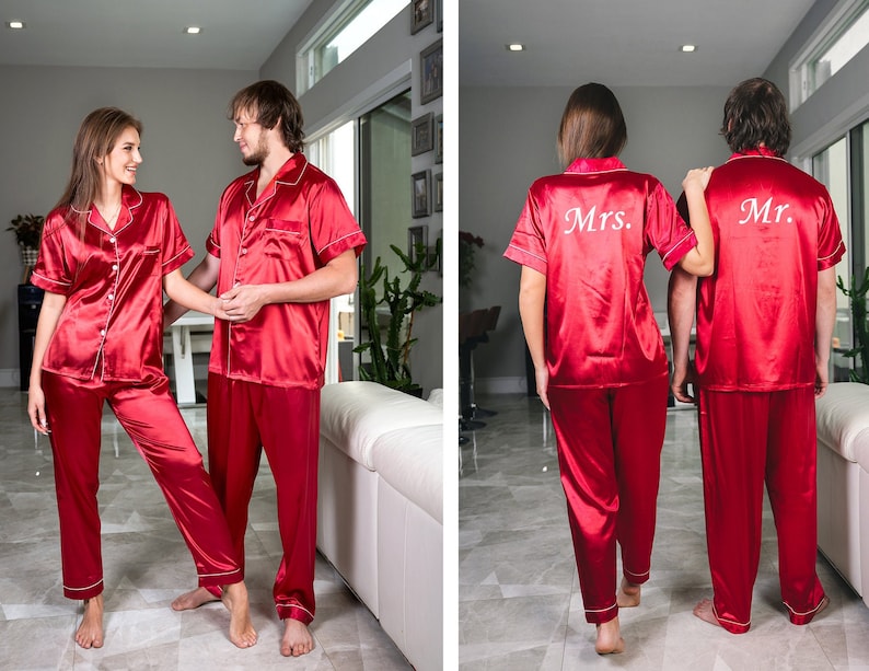 Couple Matching Pjs Personalized Pjs customized Pjs Mr and Etsy