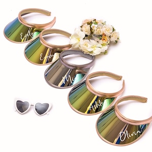 Holographic Bachelorette Visors: Retro Beach Party Favors