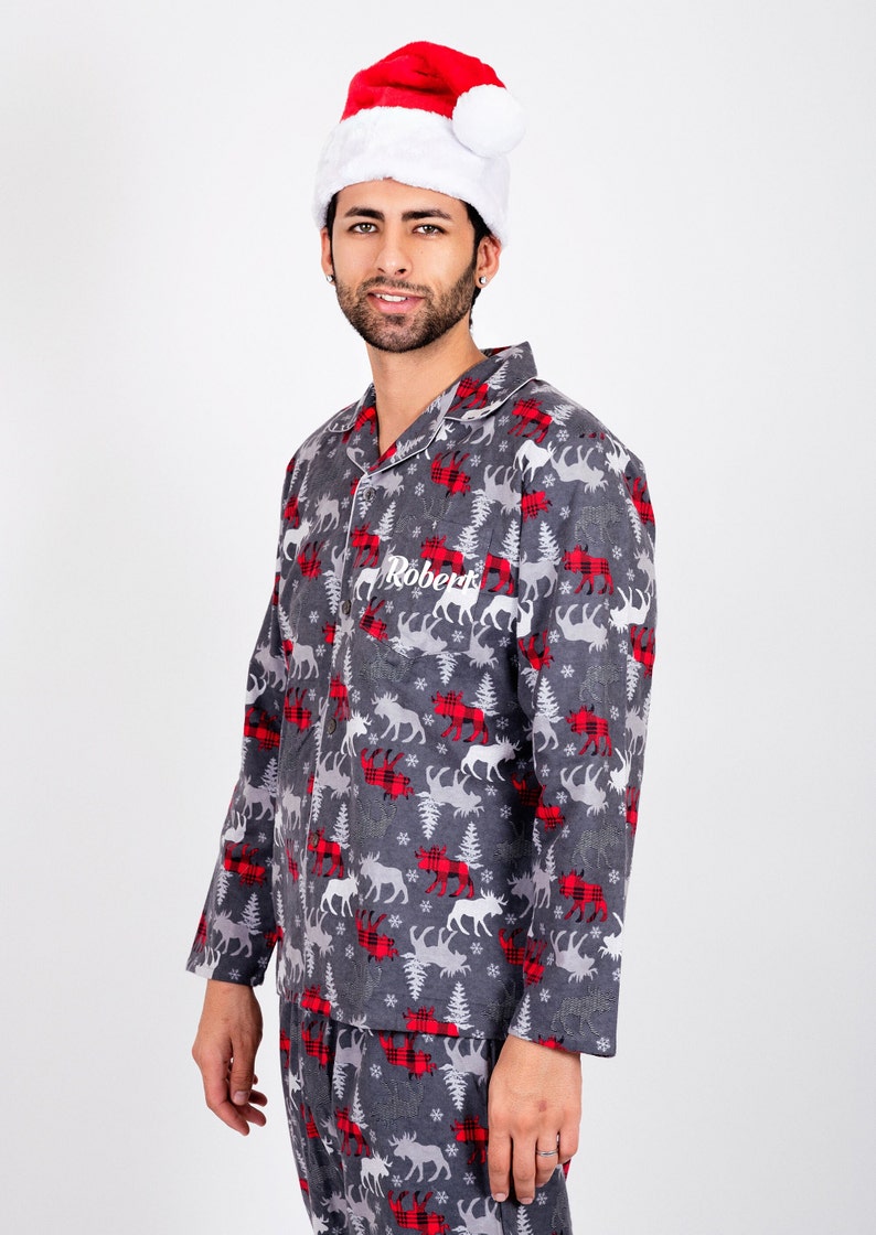 Papa Bear Bears Print Pjs Funny Pjs Men's Reindeer Etsy