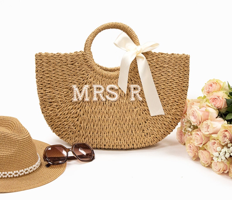 Bolsas de paja personalizadas, bolsa de playa personalizada para señora, cesta de paja personalizada, bolsa de despedida de soltera, bolsa de playa personalizada, bolso de paja, bolsas personalizadas st2 imagen 6