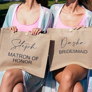 Personalized Bridesmaid Tote Bag: Custom Bridal Party Gift