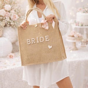 Custom Mrs Bride Tote Bag: Pearl Bachelorette Gift, Personalized Beach Bag image 4