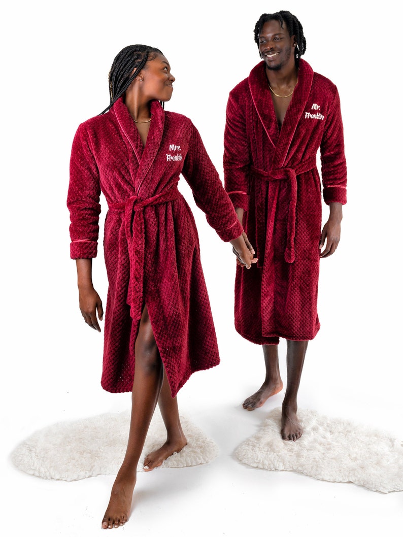 Matching Couple Long Bathrobe His and Hers Bathrobes Etsy