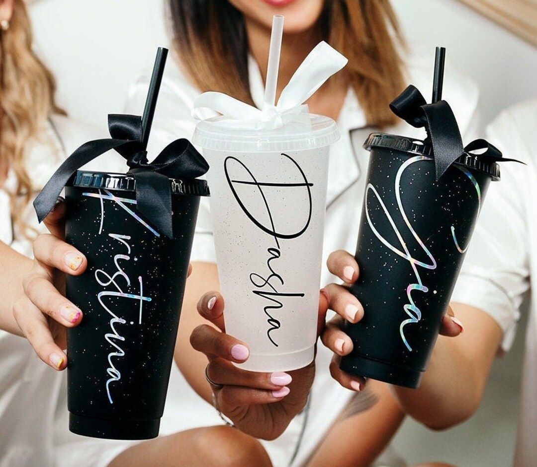 Personalized Plastic Tumblers Bridesmaid Cups Customized Tumblers Personalized Plastic Tumblers Bridesmaid Cups Customized Tumblers