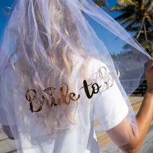 Bride to Be Tulle Veil: Bachelorette Party Bridal Shower