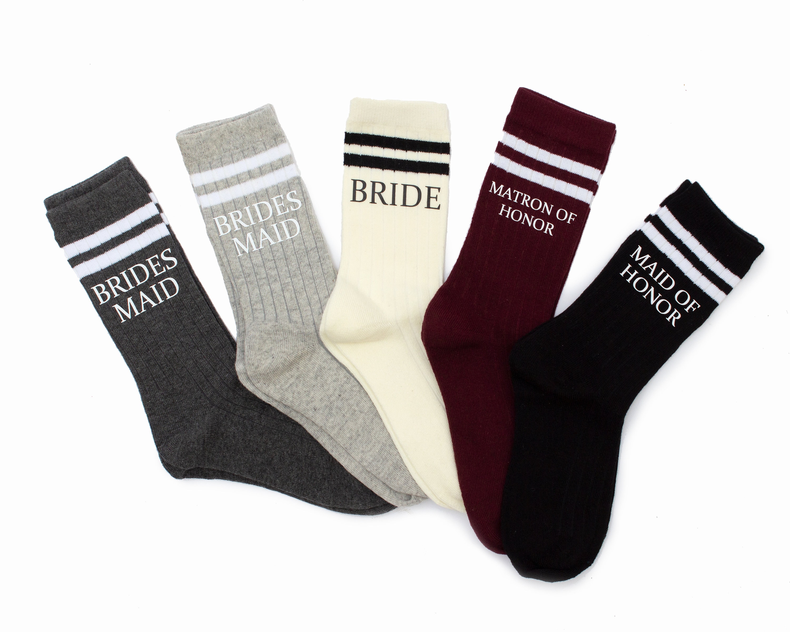 Bridal Party Socks, Wedding Socks, Bridesmaid Proposal Gift, Grip Sock, Bridesmaid Custom Socks, Proposal Socks, Wedding Party Socks-striped