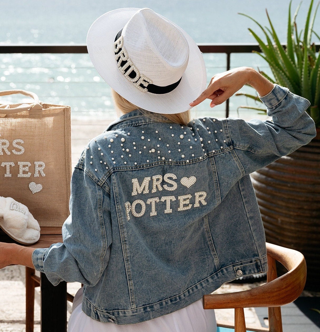 Veste en jean perle Etsy Canada