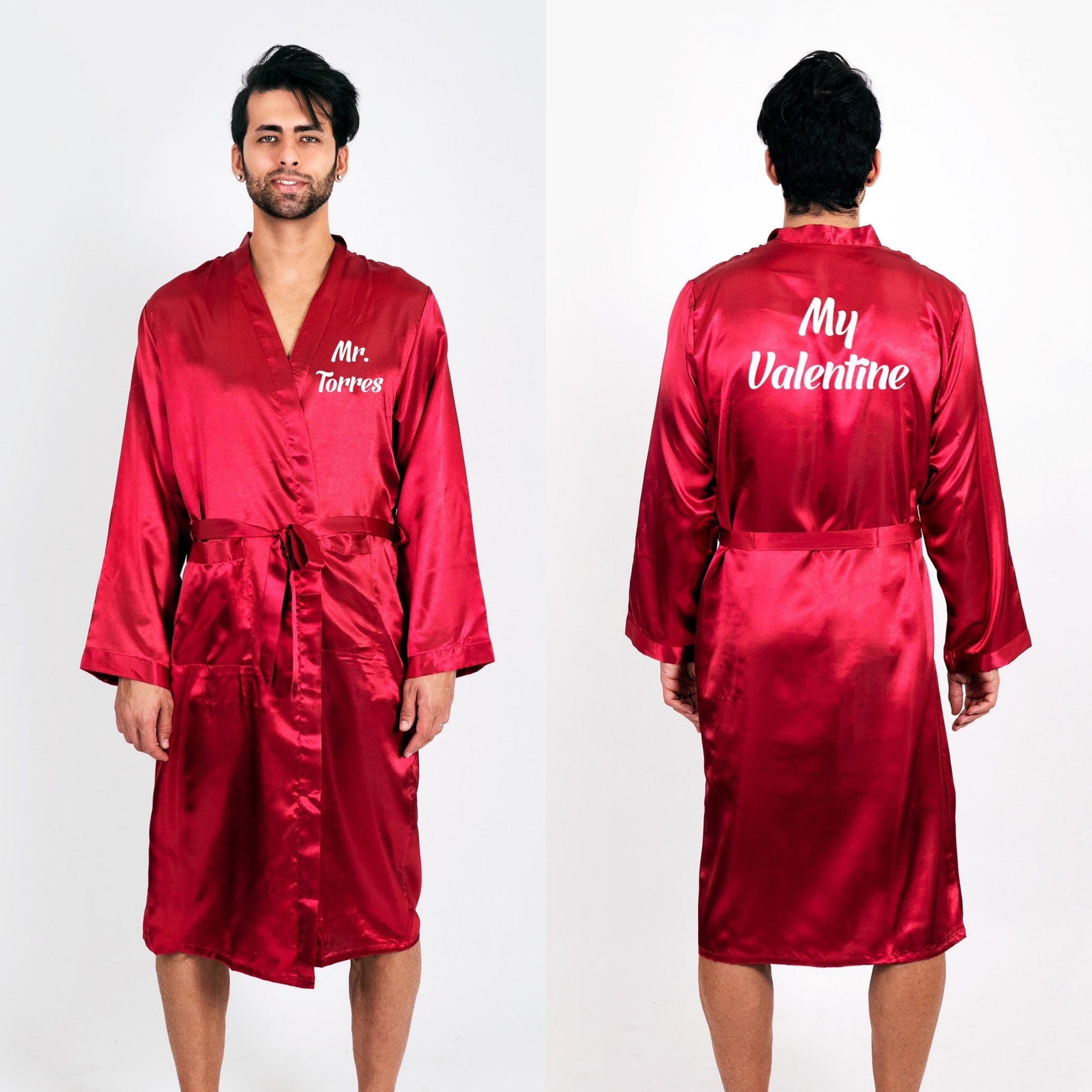 Mr Custom Robe Groom Satin Robes Personalized Mens Robes Etsy