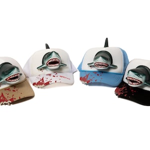 Custom Fish Caps, Men's Fish Trucker hat, Men's Trucker hat shark, Men's shark baseball caps, Men's fishing caps, Gift for him, Fishing Gift image 19