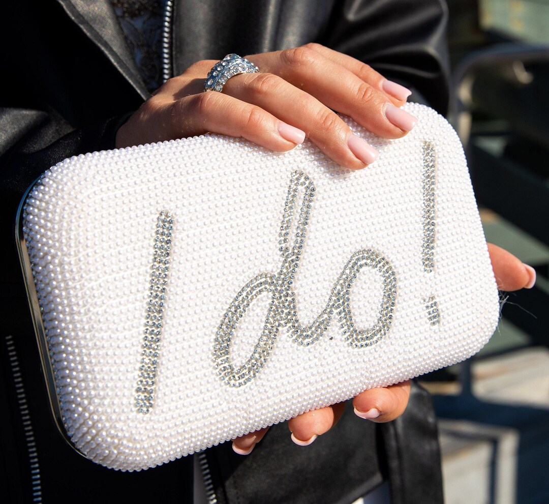 Elegant Bridal Clutch Perfect Wedding Gift in White Beaded Style