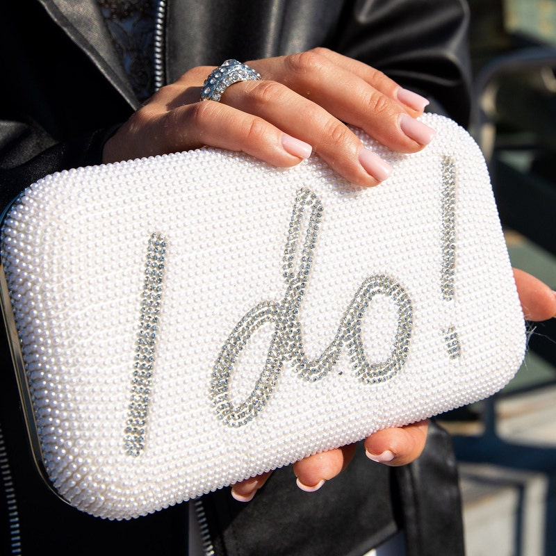 White Wedding Clutch Etsy