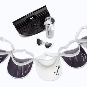 Personalized Bridesmaid Sun Visors: Beach Bachelorette Gifts
