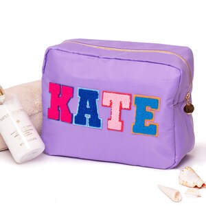 Custom Cosmetic Bag with Patches: Bridesmaid Proposal Gift