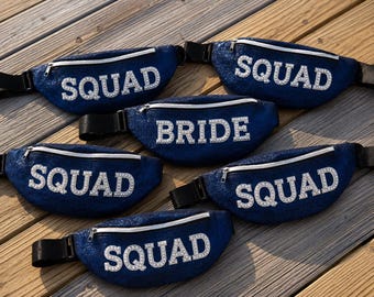 Bachelorette Fanny Pack, Custom Sequin Belt Bag, Bridesmaids Gifts, Custom Mrs Bride Waist bag - pearls