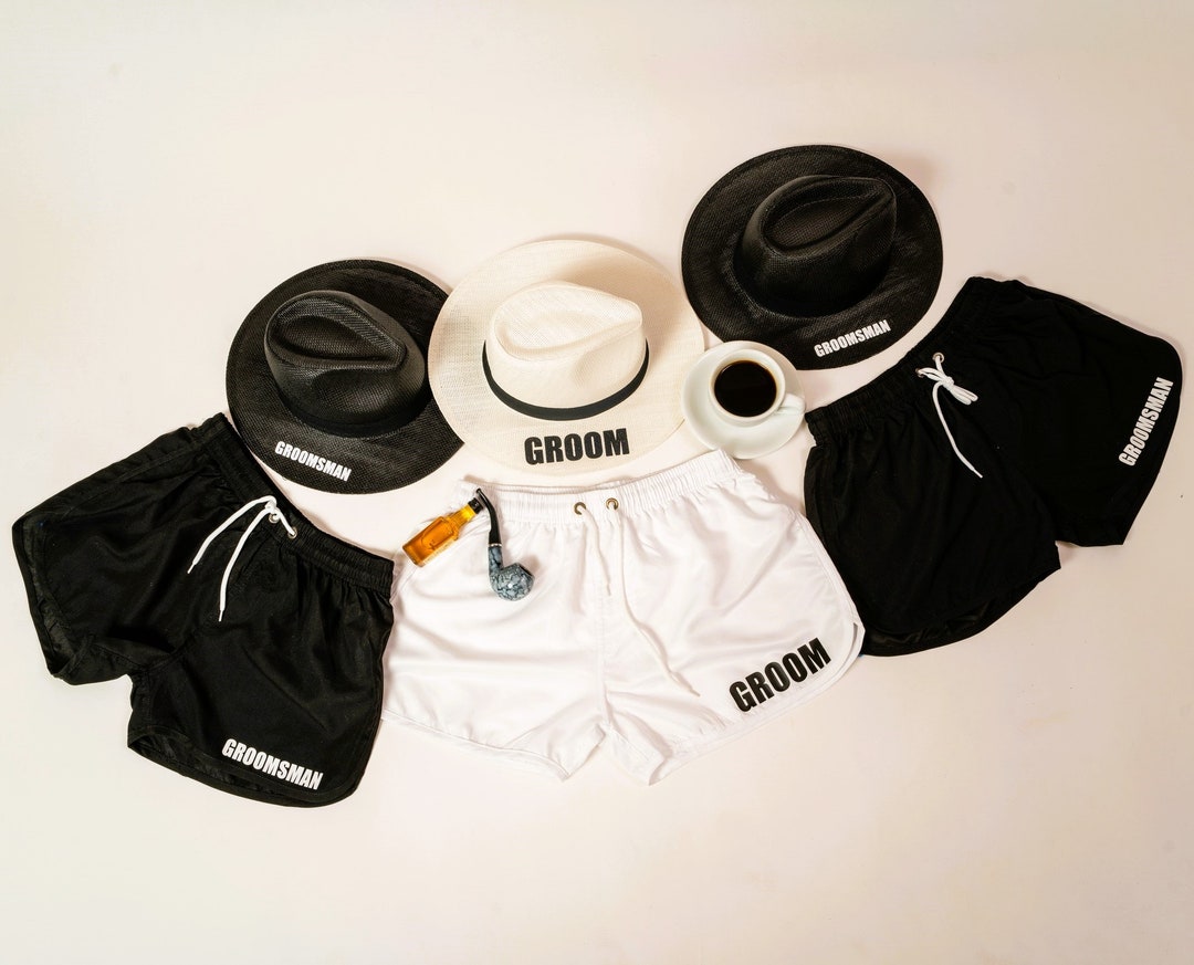 Groomsmen Custom Shorts, Swim Trunks, Men Swimwear, Personalized Men