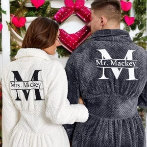 Personalized Spa Bathrobe: Custom Couple Robes, Honeymoon Gift, Christmas gift, Valentines day gift