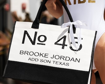 Custom Black and White Tote Bag: Personalized Birthday Gift