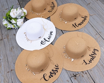 Bridesmaid Hats, Bride Hat, Bride gift, Bridal shower gift, Custom, sun hats, Bridesmaid gifts, Maid of Honor gift, Personalized hat-shell