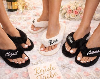 Personalized Flip Flops: Custom Bridesmaid Spa Flip Flops