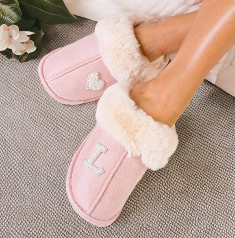 Christmas Custom slipper, Personalized Warm Slippers, Christmas gift, Winter Bridesmaid slippers, Bride slippers, Gift for her, Mom gift-new