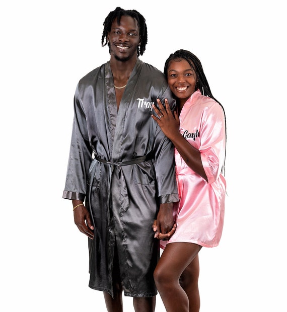 Matching Satin Robes for Couple, Bride and Groom Robes, Wedding Gift, Satin  Cutomized Robes,honeymoon Gifts, Valentines Day Gifts Satin 